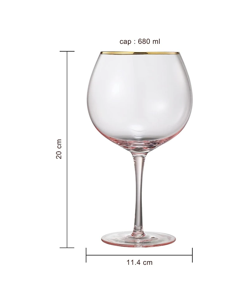 The Wine Savant Gold Rim Vintage Stemmed Wine Glasses, Set of 2
