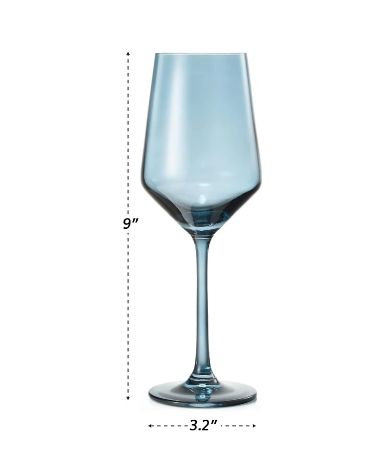 The Wine Savant Classic Art Deco Pastel Muted Wine Glasses, Set of 6