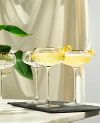 The Wine Savant Khen Vintage Ribbed Coupe Glasses, Set of 2
