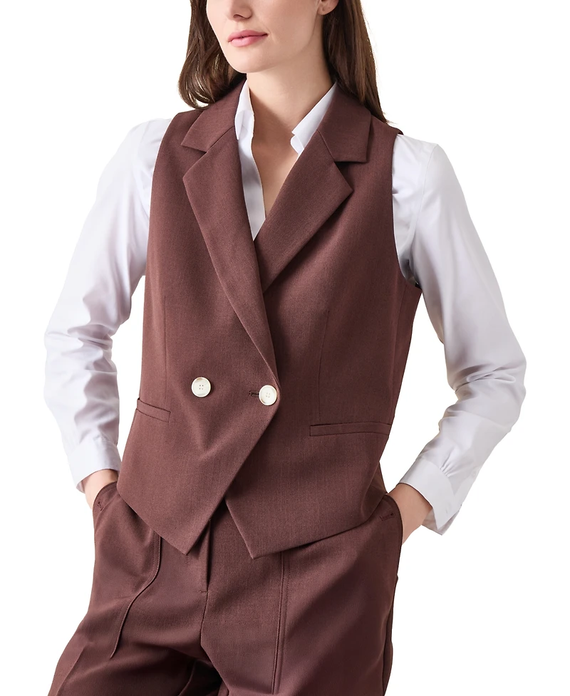Jones New York Women's Double-Breasted Notched-Lapel Vest