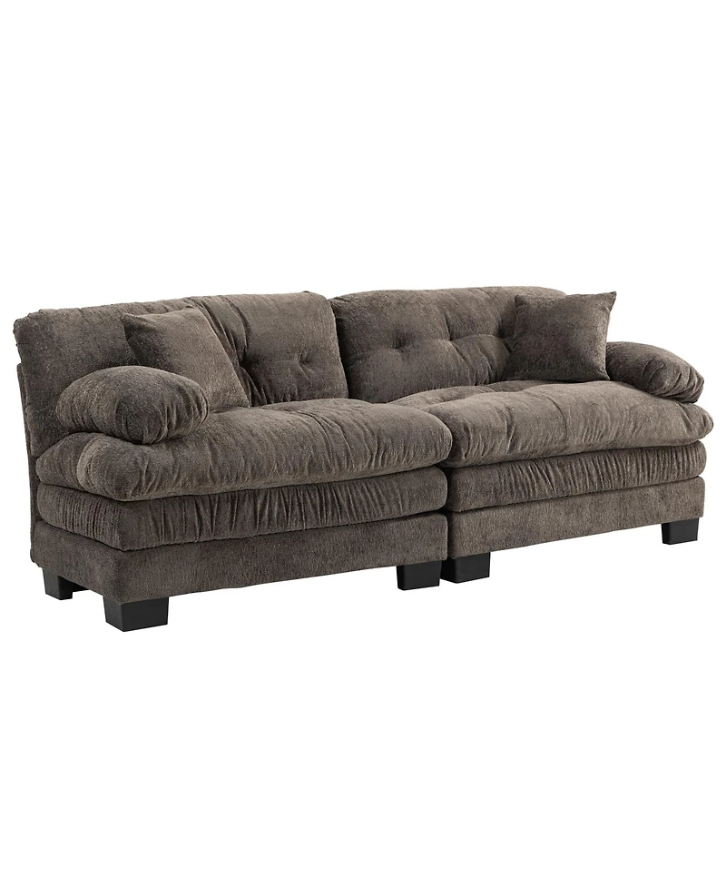 Streamdale Gray Chenille Sectional Sofa Sleeper