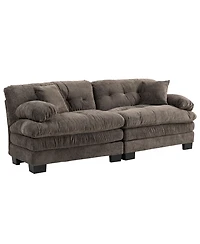 Streamdale Gray Chenille Sectional Sofa Sleeper