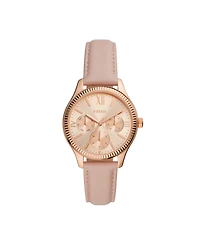 Fossil Women's Rye Multifunction Pink Leather Watch, 36mm