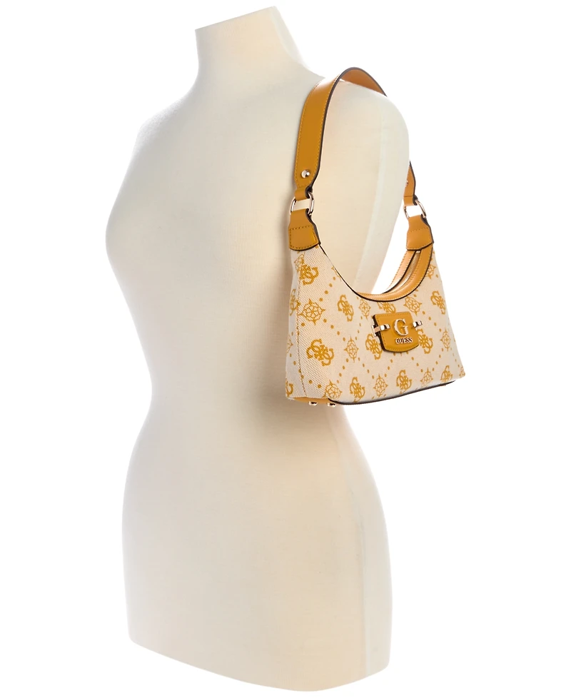 Guess Neda 4G Peony Logo Small Top Zip Shoulder Bag