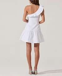 Astr the Label Women's Asymmetrical Ruffled Cotton Mini Dress
