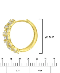 Oval Puffy Hoop Earrings 14K Gold over Sterling Silver