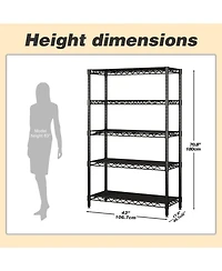 Wire Shelving Metal Storage Rack Adjustable Shelves, Standing Storage Shelf Units for Laundry Bathroom Kitchen Pantry Closet(White, 42L x 18W x 71H