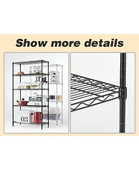 Wire Shelving Metal Storage Rack Adjustable Shelves, Standing Storage Shelf Units for Laundry Bathroom Kitchen Pantry Closet(White, 42L x 18W x 71H