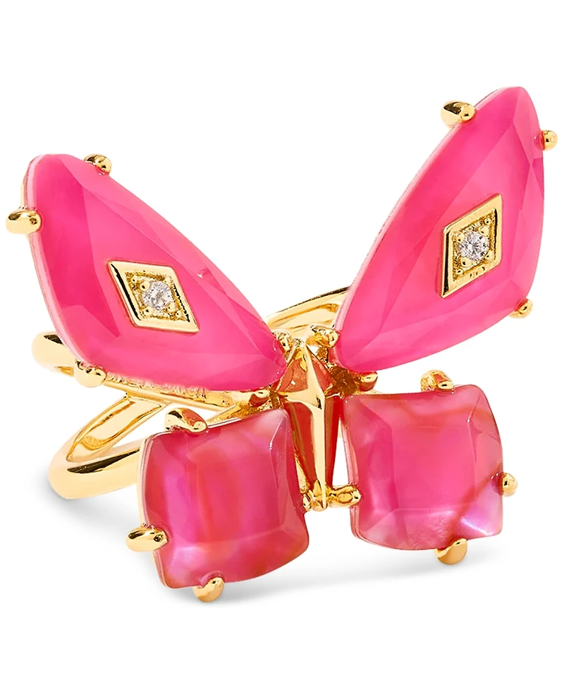 Kendra Scott Gold-Tone Mother of Pearl & Abalone Bianca Butterfly Ring