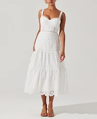 Astr the Label Women's Pellagia Lace-Trim Midi Dress
