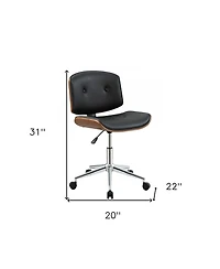 Swivel Adjustable Task Chair with Tufted Faux Leather Seat and Sturdy Steel Frame