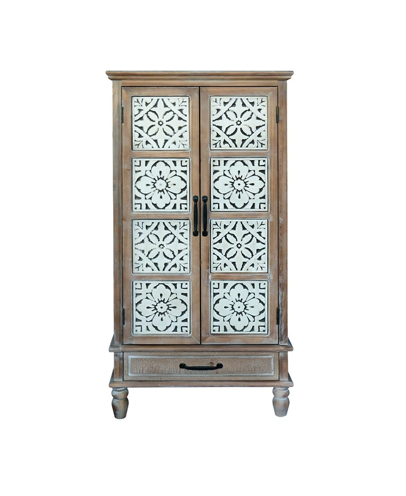 Streamdale 55" Rustic Wood Tower Cabinet with Storage