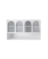 Streamdale 47" 4-Door Glass Wall Cabinet, White