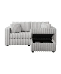 Streamdale 75.6" Modular Sofa w/ Lift & Ottoman. Light Gray.