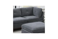 Streamdale 6 Piece Modular Sofa Set in Ash Grey Chenille Fabric