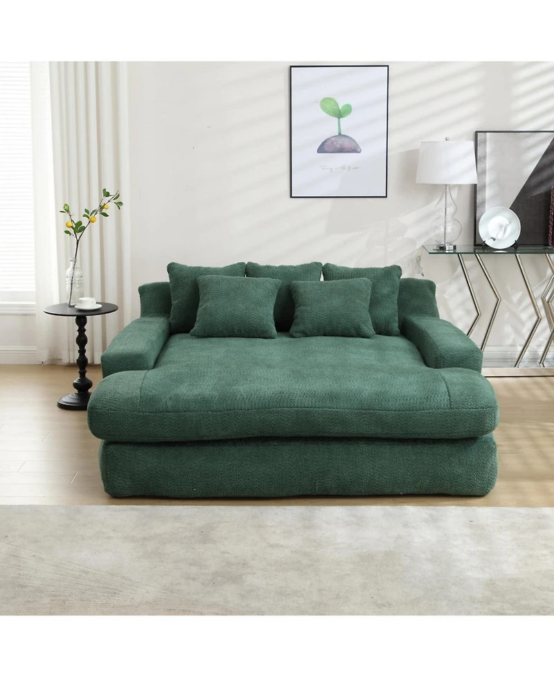 Streamdale Emerald Green Chenille 2-Seater Sofa with Back Pillows