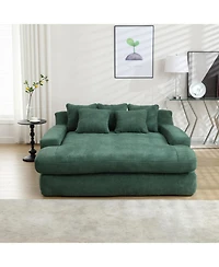 Streamdale Emerald Green Chenille 2-Seater Sofa with Back Pillows