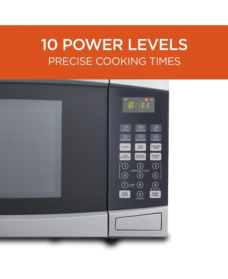 1.6 Cu. Ft. Counter Top Microwave, Stainless Steel