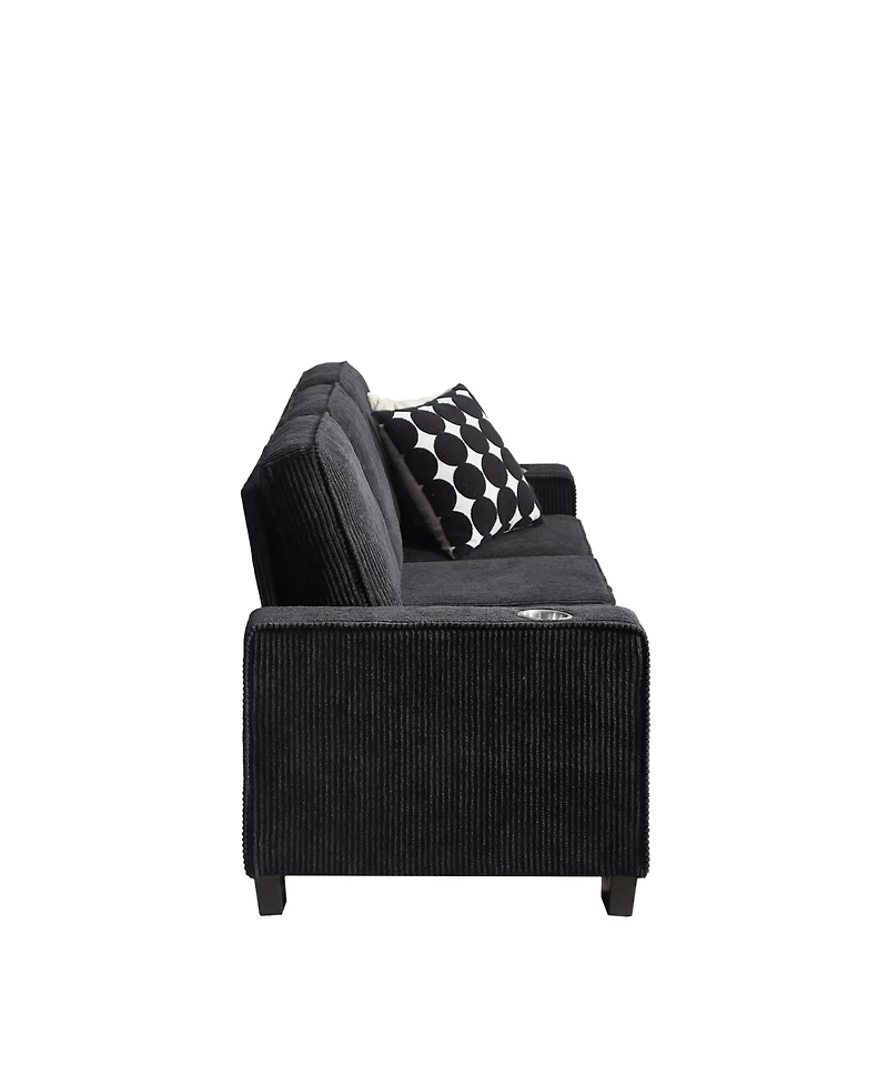 Streamdale 83.86"Corduroy Fabric sofa,Modern Compressed Couch,3-Seater Sofa, Furniture for Living Room,Bedroom,office