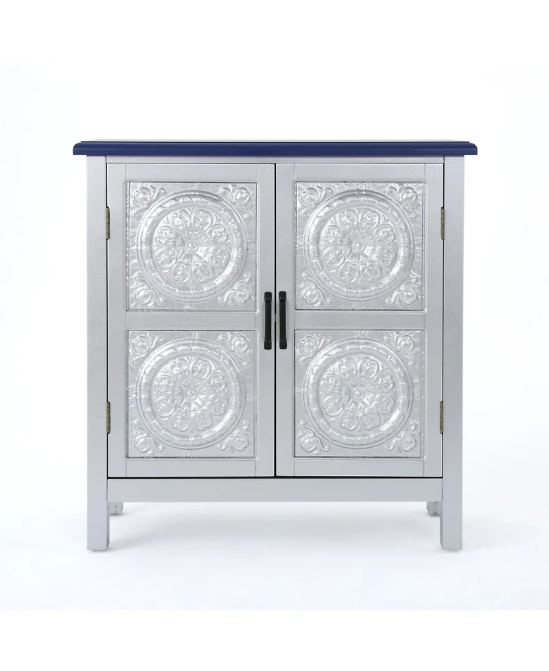 Elegant Firwood Cabinet With Carved Panels And Ample Storage