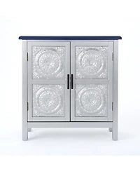 Elegant Firwood Cabinet With Carved Panels And Ample Storage