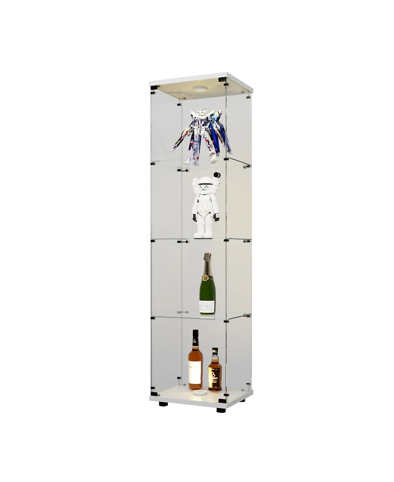 Streamdale Led Display Cabinet, 4 Shelves, White