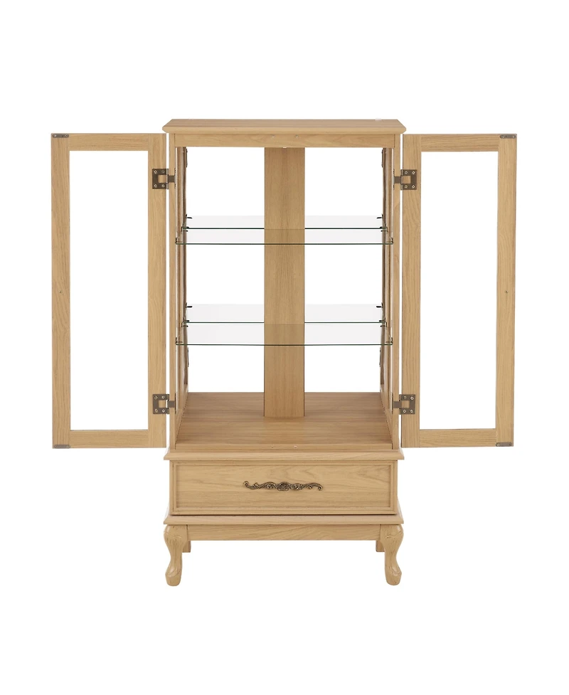 Streamdale Lighted Glass Curio Cabinet with Shelves