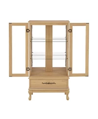 Streamdale Lighted Glass Curio Cabinet with Shelves
