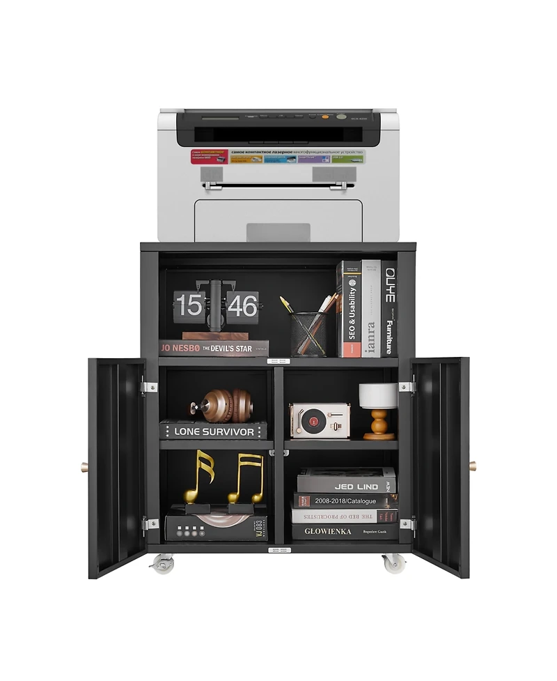 Streamdale Mobile Printer Stand with File Cabinet