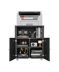 Streamdale Mobile Printer Stand with File Cabinet