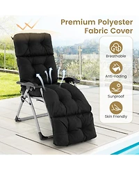 Outdoor Lounge Chaise Cushion with String Ties for Garden Poolside