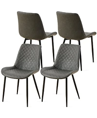 Streamdale Mid-Century Leathaire Dining Chairs (Set of 4)