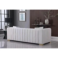Streamdale Modern Chesterfield Sofa, White, 3-Seater