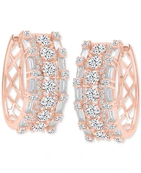 Oval Puffy Hoop Earrings 14K Gold over Sterling Silver