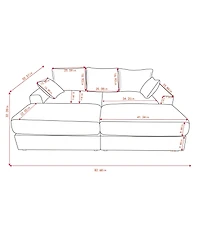 Streamdale Modern Sectional Couch, 2 Pieces Corduroy Couch Cushion Covers