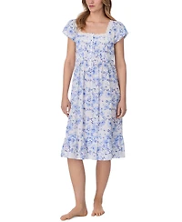 Eileen West Women's Floral Cap-Sleeve Waltz Nightgown