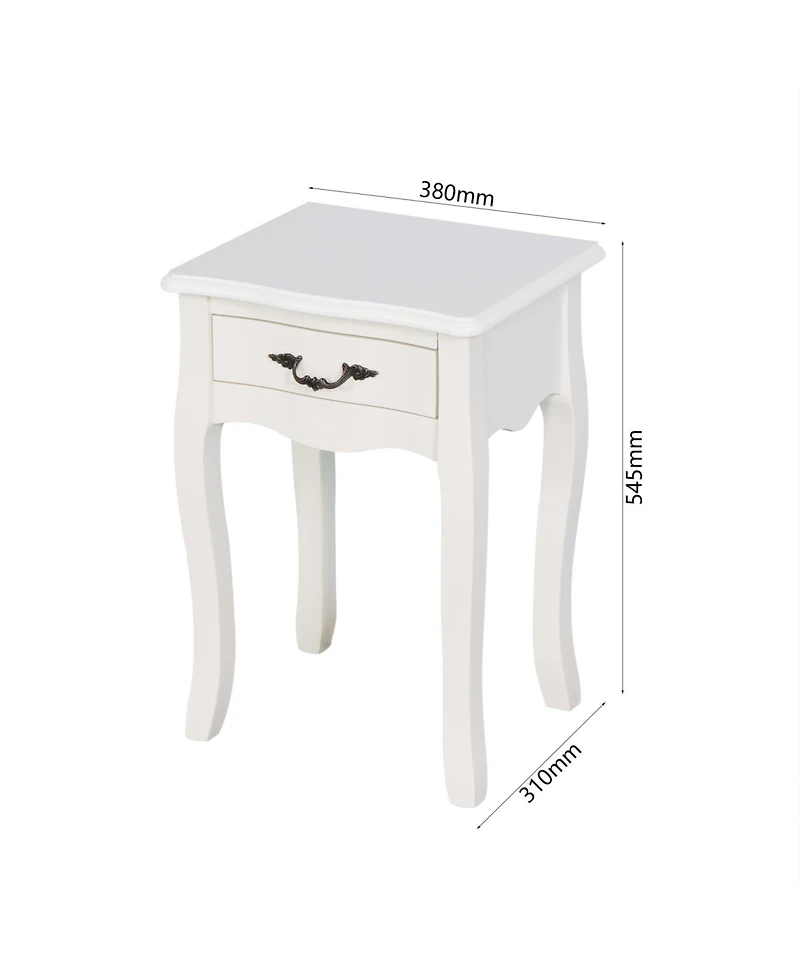 Streamdale White Floor-Standing Table with Drawer & Curved Legs