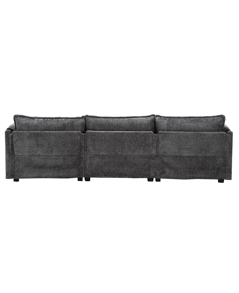 Streamdale Contemporary Boucle L-Sectional with Movable Pedals