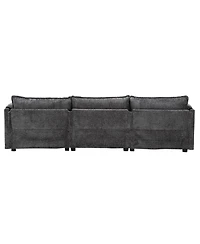 Streamdale Contemporary Boucle L-Sectional with Movable Pedals