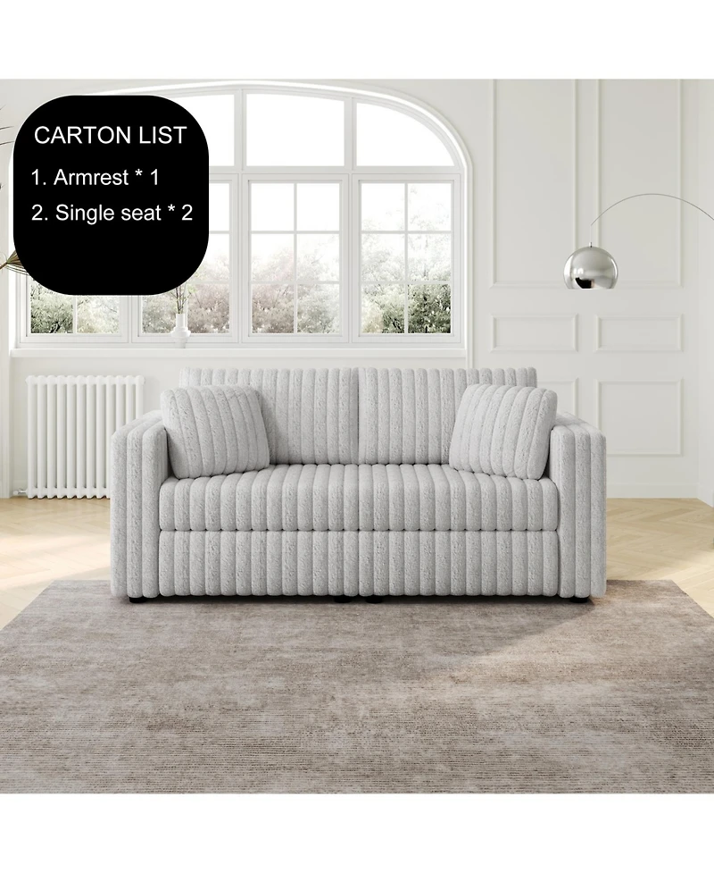 Streamdale 75.6" Light Gray Modular Sofa - Comfortable, Modern Design