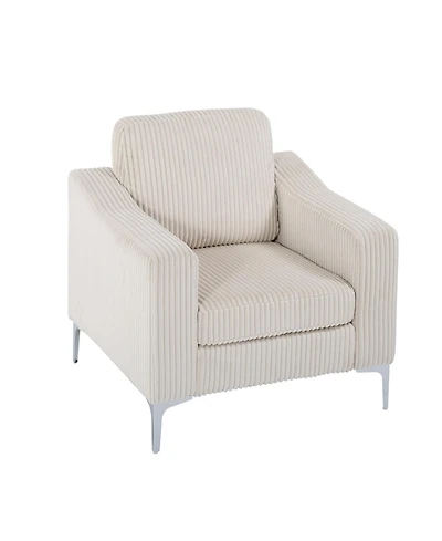 Beige Corduroy Convertible Sectional Sofa