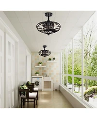 Streamdale 18" Caged Ceiling Fan with Remote, Timer (3 Speeds)