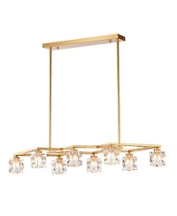 Streamdale 8-Light Crystal Chandelier with Matte Gold Finish, Ideal for Dining Rooms and Various Other Spaces