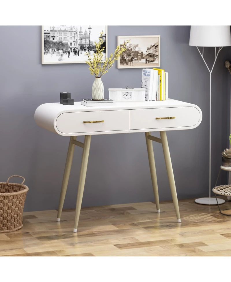Streamdale Sleek and Sophisticated Neutrals Vanity Table with Drawers