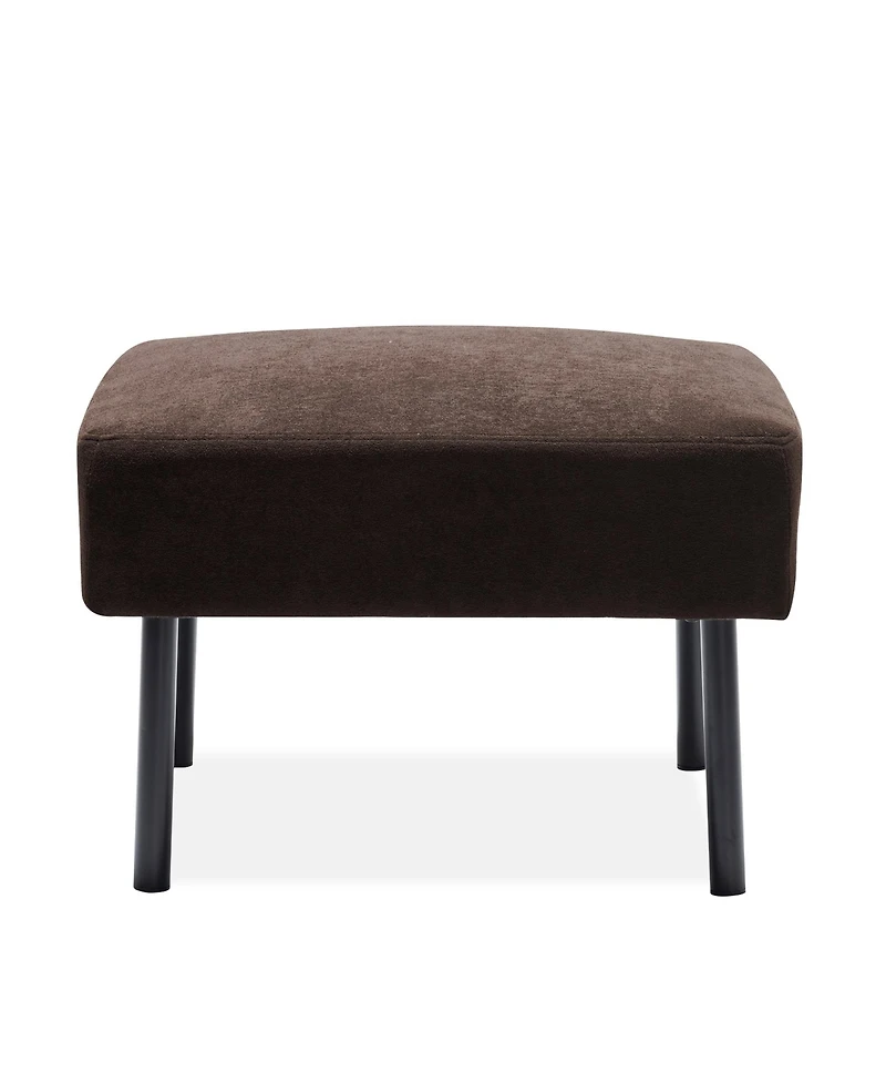 Streamdale Brown L-Shaped 2-Seater Sofa with Ottoman, Modern Loveseat for Small Spaces