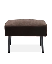Streamdale Brown L-Shaped 2-Seater Sofa with Ottoman, Modern Loveseat for Small Spaces