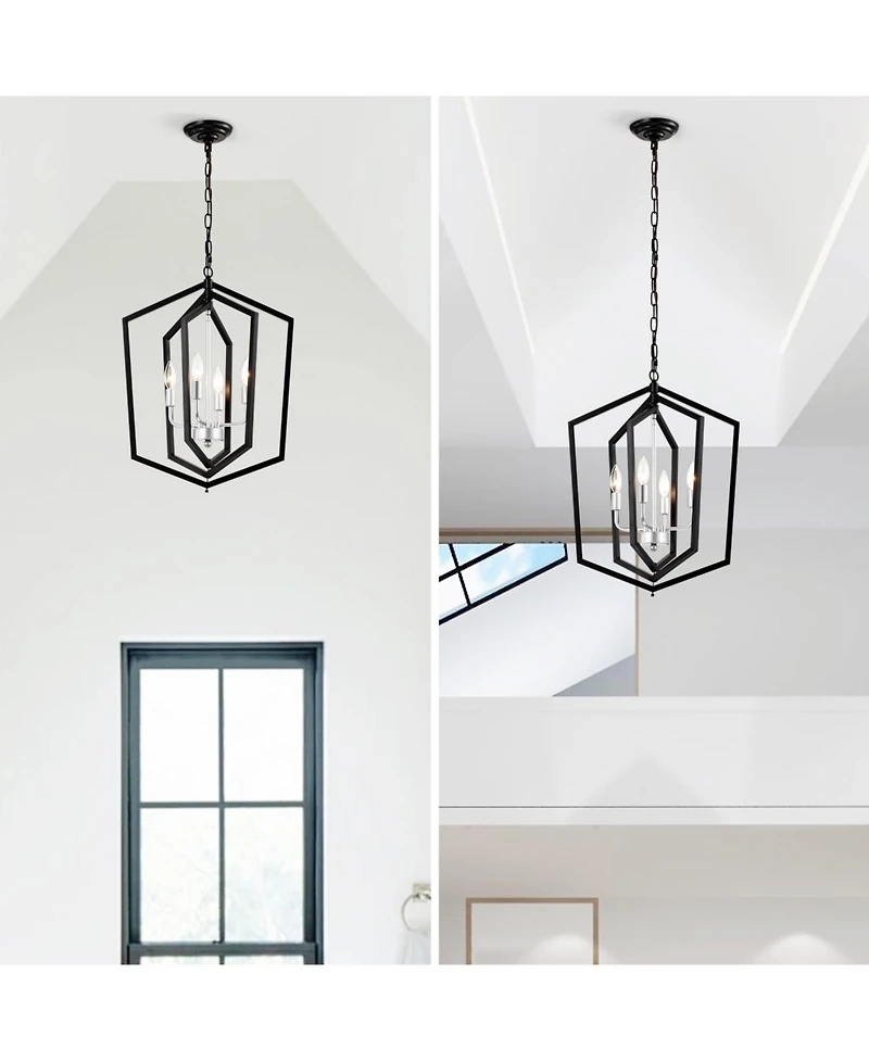 Streamdale Matte Black Farmhouse Kitchen Chandeliers with Adjustable Height