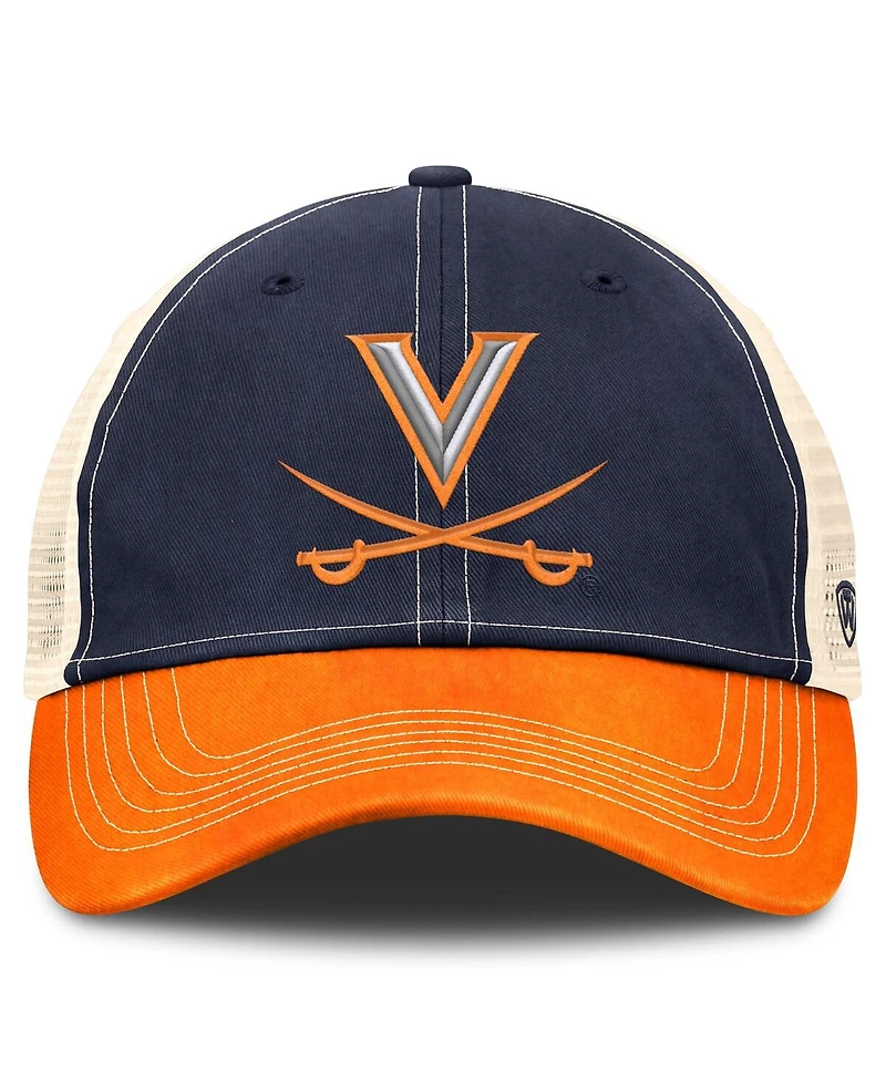 Top of the World Men's True Navy Virginia Cavaliers Off Road Adjustable Trucker Hat
