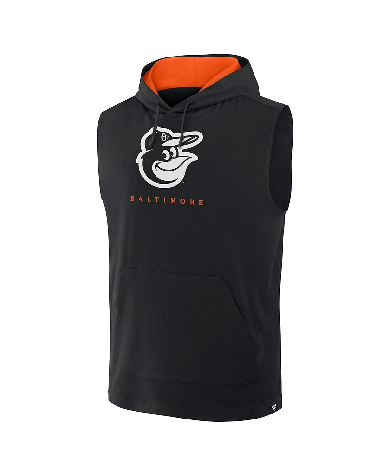 Fanatics Men's Black Baltimore Orioles Fire Speed Sleeveless Pullover Hoodie