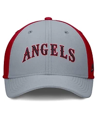 Nike Men's Gray/Red California Angels Rise Swoosh Performance Flex Hat